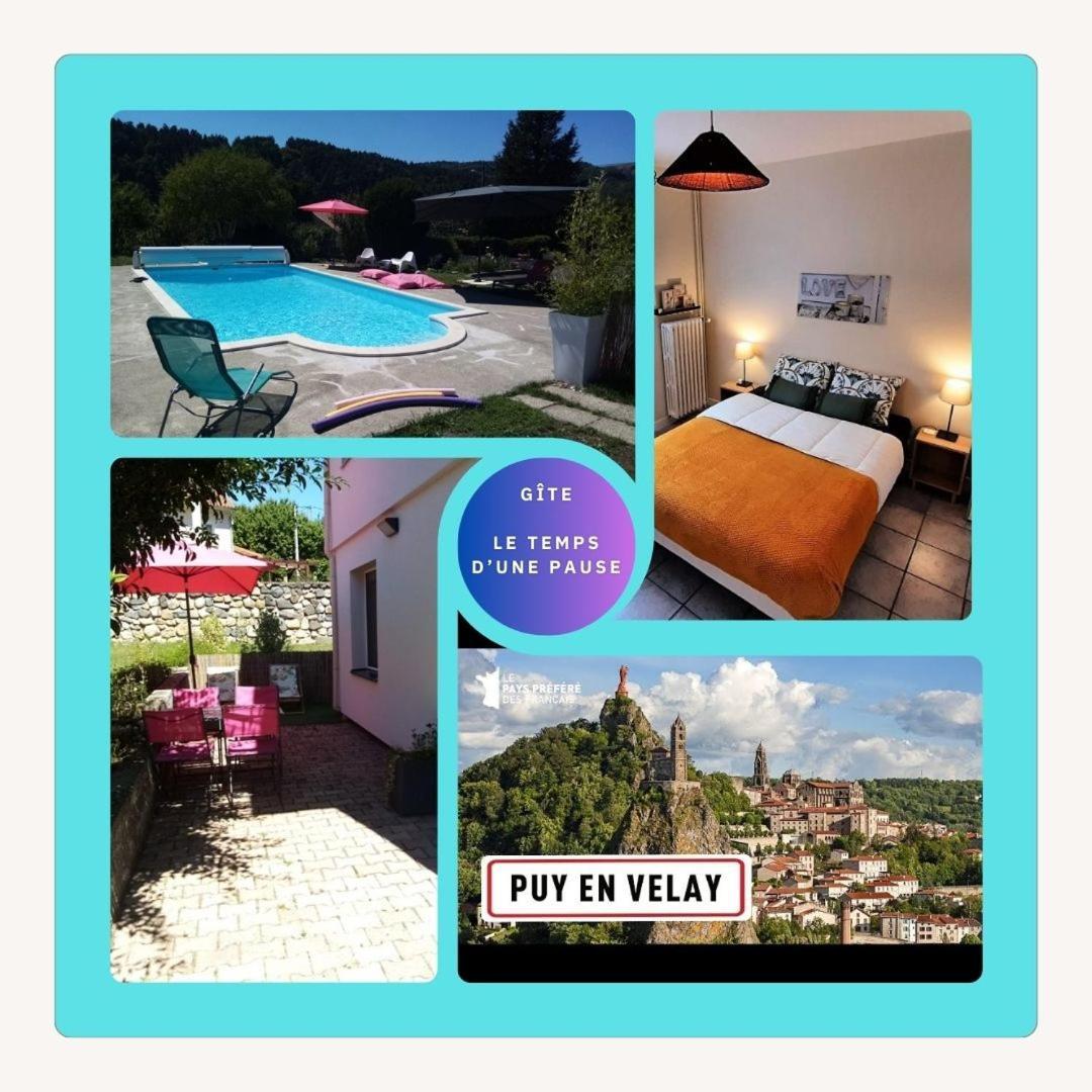 Gite "Le Temps D'Une Pause" Terrasse Et Piscine Coubon Exterior foto